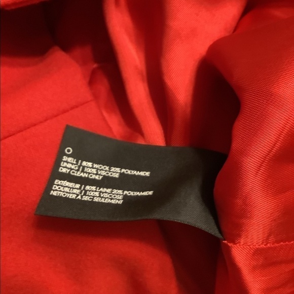 Vibrant red wool blend Club Monaco dress w/exposed zipper & pockets. Y2K - Picture 8 of 8